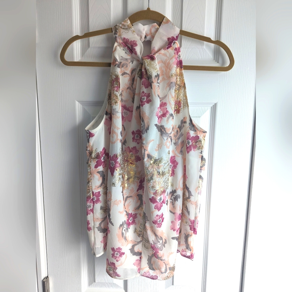 Loft Shimmer Twist Halter Tank - Medium - NWT